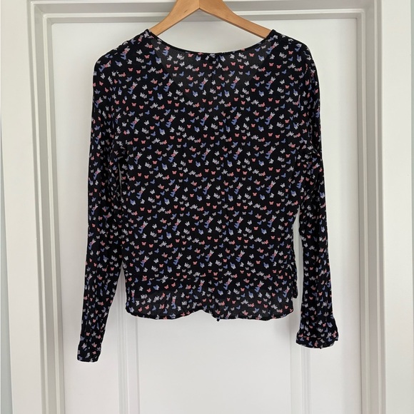 Rails Beaux Mariposa Butterfly Print Long Sleeve Top Size M - Picture 6 of 8